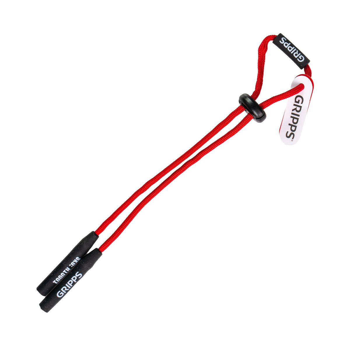 GRIPPS® Safety Glasses Tether MKII (H10001) featuring black nylon paracord, universal silicone rubber grips, and an adjustable cord lock for industrial eyewear retention.