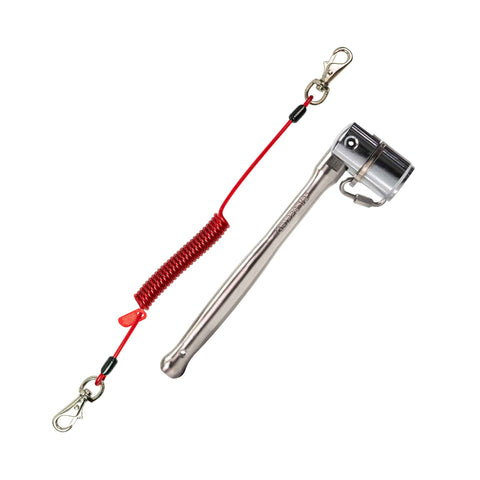 Stainless Steel Scaffold Key 1/2 (24mm) with Coil Tether Single-Action