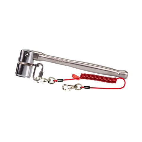 Stainless Steel Scaffold Key 1/2 (24mm) with Coil Tether Single-Action